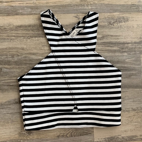 Abercrombie & Fitch Tops - Abercrombie & Fitch Stripe Crisscross Crop Top